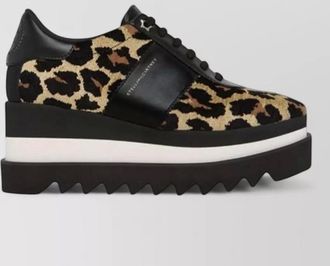 Stella McCartney elyse leopard wedge sneakers