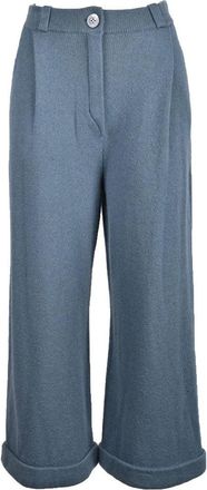 Nobili Soft Cashmere Trousers with Cuffed Hem