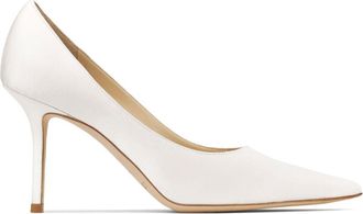 Jimmy Choo London 85mm Love pumps - women - Goat Skin/Satin/Calf Leather - 39,5 - Neutrals