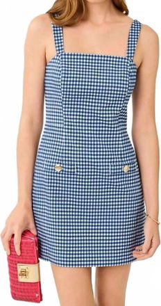 Lilly Pulitzer Veda Skirted Romper In Starlight Navy Gingham