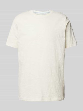 Fynch-Hatton Fynch-Hatton T-Shirt mit Logo-Stitching in Offwhite Melange, Gr&ouml;&szlig;e XXL
