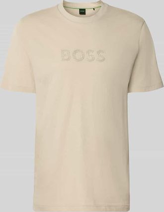 HUGO BOSS Regular Fit T-Shirt aus reiner Baumwolle Modell TS_TERRACE in Sand, Gr&ouml;&szlig;e XXXL