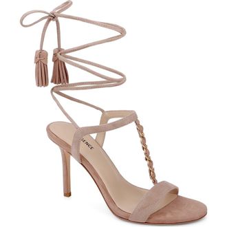 L'agence Bond Lace-Up Leather Sandal in Cappuccino Suede at Nordstrom, Size 5.5