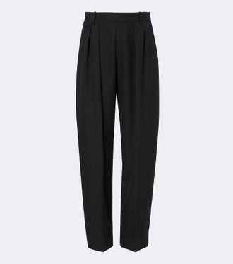 Khaite Dugan pleated virgin wool straight pants