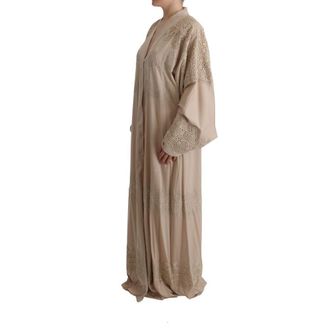 Dolce & Gabbana Womens Beige Silk Full-Length Jacket Clothing