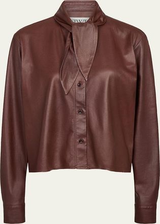 TWP Tie-Neck Leather Shirt