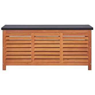 Berkfield Home Garden Storage Box 117x50x55 cm Solid Eucalyptus Wood in Brown | Size: 117 x 50 x 55 cm