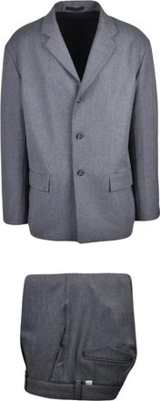 Paolo Pecora Giacca Dritta Pak - Heren - Business pakken - Grijs - L - Polyester - Kostuums