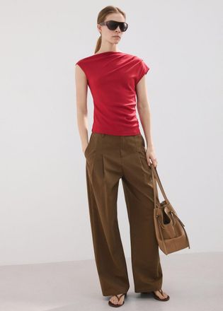 Mango Top asimmetrico increspato rosso - Donna - XXS - MANGO