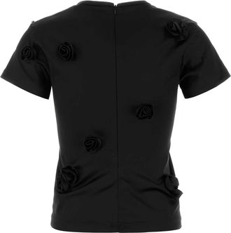 Max Mara Womens Black Satin Mendoza T-shirt - Size EU 42 (Womens)