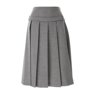 Vivetta Light Wool Pleated Skirt - female - VIVETTA - Short Skirts - Gray - XS - Skirts
