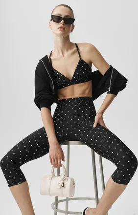 Alo | Airlift Polka Dot Splendor Bra in Black/White, Size: Medium