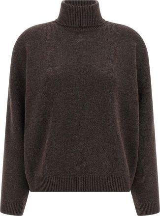 Brunello Cucinelli High Neck Sweater Maglioni Marrone-Donna