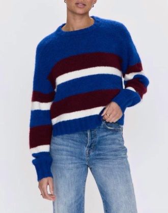 Pistola Denim Adina Long Sleeve Sweater In Azure Claret Stripe
