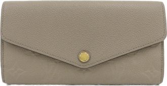 Louis Vuitton Monogram Empreinte Beige Tourterelle Leather Long Wallet (Bi-Fold) (Pre-Owned)