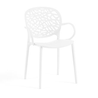 Siediti Fuori e Dentro Set de 6 sillas apilables en resina con reposabrazos blanco