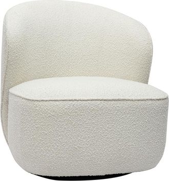 Miliboo Miliboo - Sill&oacute;n Moderno Giratorio De Borreguillo Blanco Amber