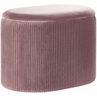 Beliani Beliani - Pouf in velluto rosa con contenitore Richland