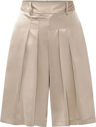 Karmamia Bermuda Shorts - Dames - Korte Broeken - Beige - XS - Leer - Korte Broeken