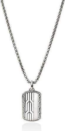 John Hardy Icon 50 Tag Pendant Necklace in Silver at Nordstrom, Size 22