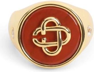Casablanca Steen Zegelring - unisex - Ringen - Veelkleurig - M - Accessoires