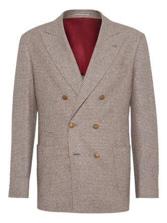 Brunello Cucinelli Wool And Silk Double-Breasted Jacket-Uomo