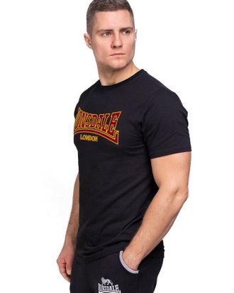 Lonsdale Staxigoe T-shirt voor heren, Oxblood/wit., XL
