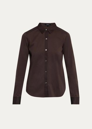 Theory Riduro Organic Cotton Button-Up Shirt