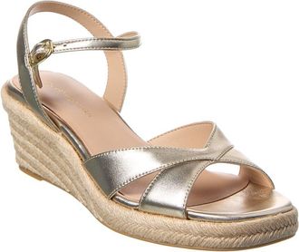 Stuart Weitzman Miami Espadrille Leather Wedge