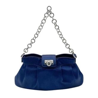 Ferragamo Pre-owned Mini Bags, female, Blue, Size: ONE SIZE Pre-owned Gancini Handbag