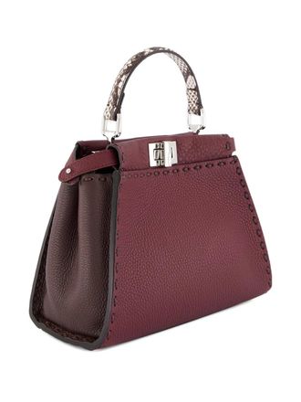 Fendi Peekaboo top-handle leather tote bag - Rosso