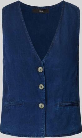 Mango Weste mit Leistentaschen Modell CRETA in Jeansblau, Größe XS