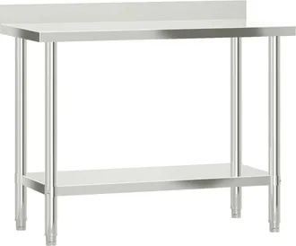 vidaXL Vidaxl - Mesa Trabajo Cocina Y Salpicadero Acero Inoxidable 110x55x93 Cm