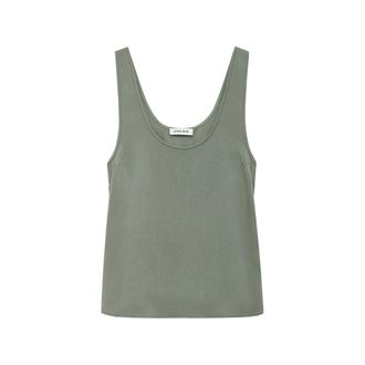 Anine Bing Sleeveless Tops, female, Green, Size: S Scoop Neck Sleeveless Top