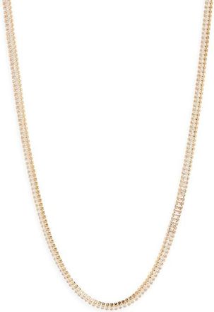 Nordstrom Baguette Cubic Zirconia Tennis Necklace in Clear- Gold at Nordstrom