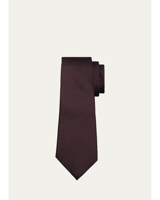 Ermenegildo Zegna Mens Micro-Jacquard Silk Tie