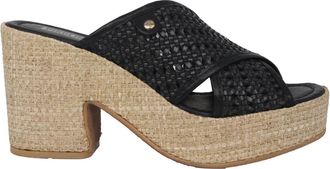 Pikolinos Schoenen, Dames, Zwart, 39 EU, Leer, Zwarte hoge hak sandaal San Juan