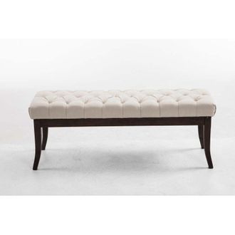 Clp Clp - Taburete Recibidor Ramses En Tela & Madera Oscura Crema 120 Cm