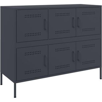 vidaXL Aparador Acero Gris Antracita 100,5x39x79 Cm Vidaxl
