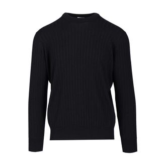 Bottega Veneta Ribbed Wool Jumper - male - Bottega Veneta - Round-neck Knitwear - Blue - S - Knitwear