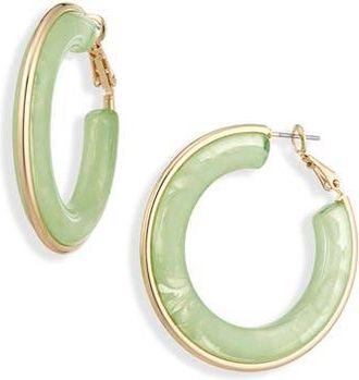 Cara Acrylic Hoop Earrings in Lime Green at Nordstrom Rack