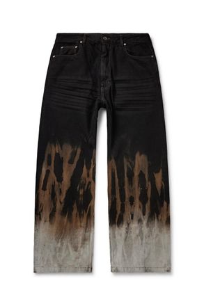 Rick Owens Geth Wide-Leg Garment-Dyed Printed Jeans