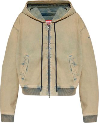 Diesel Felpa con cappuccio e zip - Verde