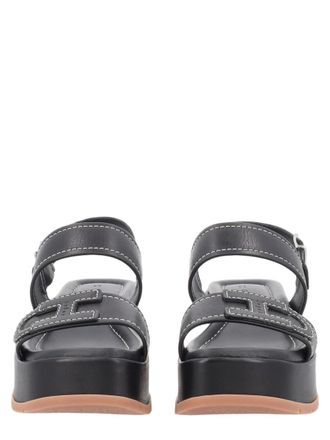 Hogan Block Heel Sandals with Cut-Out Design