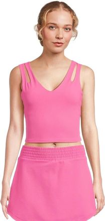 Beach Riot Evelina Top Womens Summer Strawberry Waffle Cut-Out V-Neck GBO1898