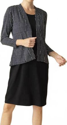 Habitat Bamboo Open Front Jacket In Black/white