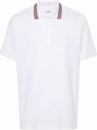 Burberry Mens Burberry Pierson TB Collar Polo-Shirt White - Size: 44