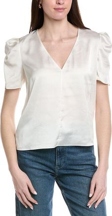 Frame Denim The V-Neck Puff Sleeve Blouse