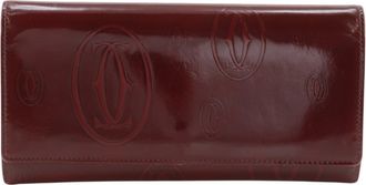 Cartier Bordeaux Patent Leather Long Wallet (Bi-Fold) (Pre-Owned)
