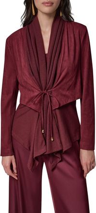 DKNY Mixed Media Faux Suede Jacket in Blk Cherry at Nordstrom, Size X-Large